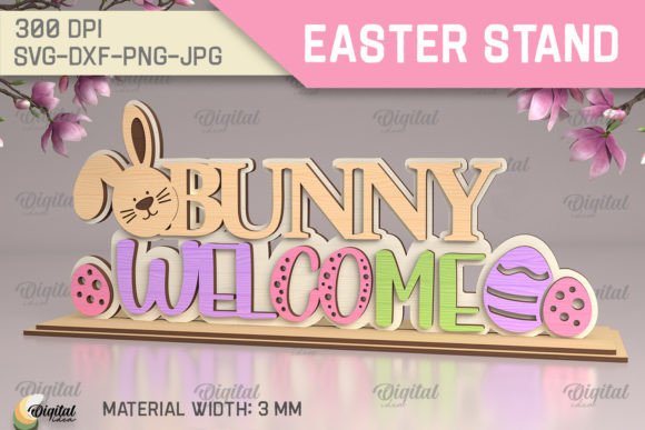 3D Easter Stand Laser Cut. Easter Bunny