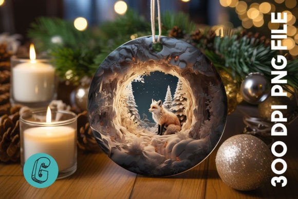 3D Fox Break Through Ornament 09 – A Versatile Digital Design for Creative Enthusiasts