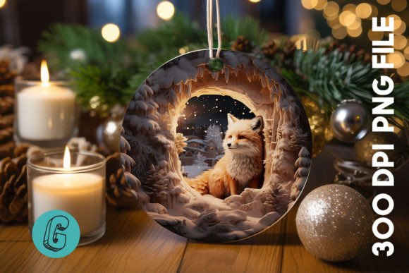 3D Fox Break Through Ornament 11: A Versatile Digital Design for Creative Projects