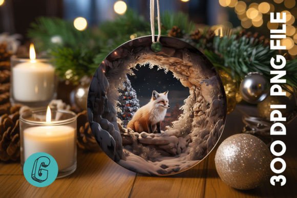 3D Fox Break Through Ornament 14 – A Creative Digital Resource for DIY Enthusiasts