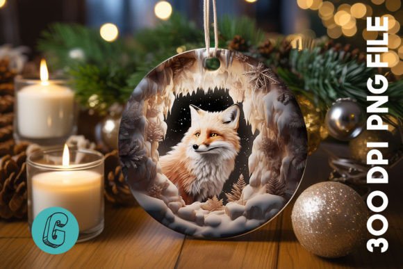3D Fox Break Through Ornament 18