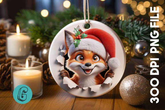 3D Fox Christmas Ornament Front 04: A Must-Have for Creative DIY Enthusiasts