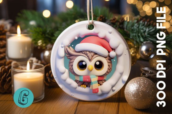 3D Owl Break Through Ornament Front 88