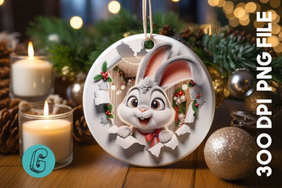 3D Rabbit Christmas Ornament Front 18: A Strategic Creative Tool for Holiday Projects