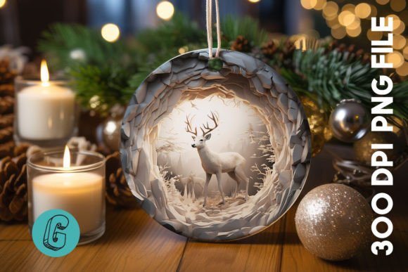 3D Reindeer Break Through Ornament 06: A Versatile Design for Creative Projects