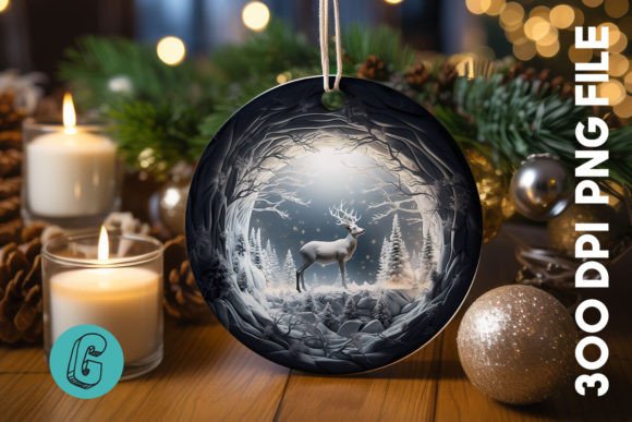 3D Reindeer Break Through Ornament 20: A Creative Digital Asset for DIY Enthusiasts