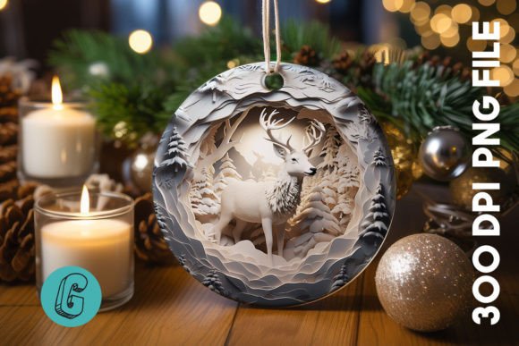 3D Reindeer Break Through Ornament for Creative Projects