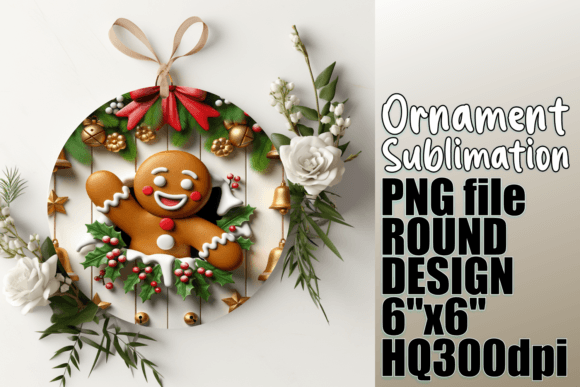3D Wall Hole Christmas Ornaments PNG for Sublimation Projects
