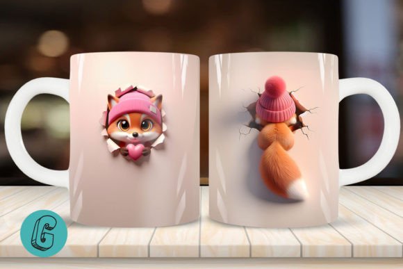 Everything You Need to Know About the 3D Fox Valentine Mug Wrap 2 Sided 02