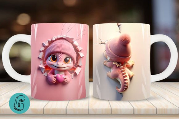 Valentine Dragon 3D Mug Wrap 2 Side 09 – A Creative Tool for DIY Enthusiasts and Gift Givers