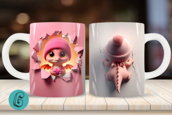 Valentine Dragon 3D Mug Wrap: Creative Potential in Every Sip