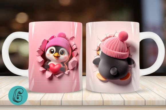 Valentine Penguin 3D Mug Wrap 2side 11: A Creative Tool for Modern DIY Enthusiasts