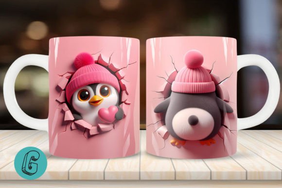 Valentine Penguin 3D Mug Wrap 2side 13: Creative & Practical Design Tool